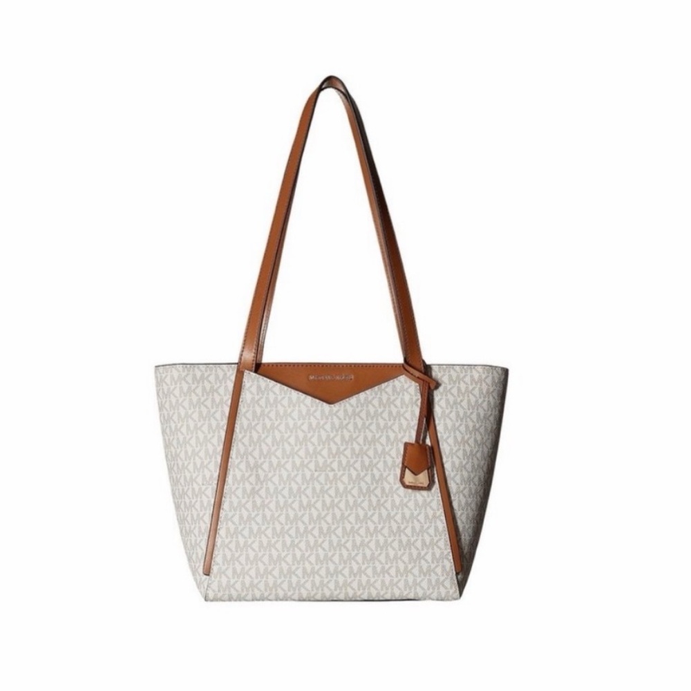 NWT Michael Kors Whitney Leather Tote Bag Vanilla